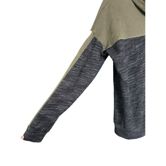 PINK VS Oversized Cowl Neck Pullover M Green Black Logo Sleeve Colorblock - Picture 6 of 11